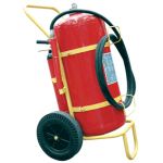 ESTINTORE OM UNI 9492 CARRELLATO POLVERE TEDESCA KG 100 BOMBOLA ESTERNA AZOTO LT7,5 DIRETTA SENZA RIDUTTORE, VALVOLA INTERCETTAZIONE A ROTAZIONE E CONO TIPO MITRA
