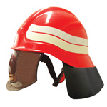 CASCO X OPERATORI ANTINCENDIO EN 443 ROSSO CON VISIERA FUME’ E PARANUCA